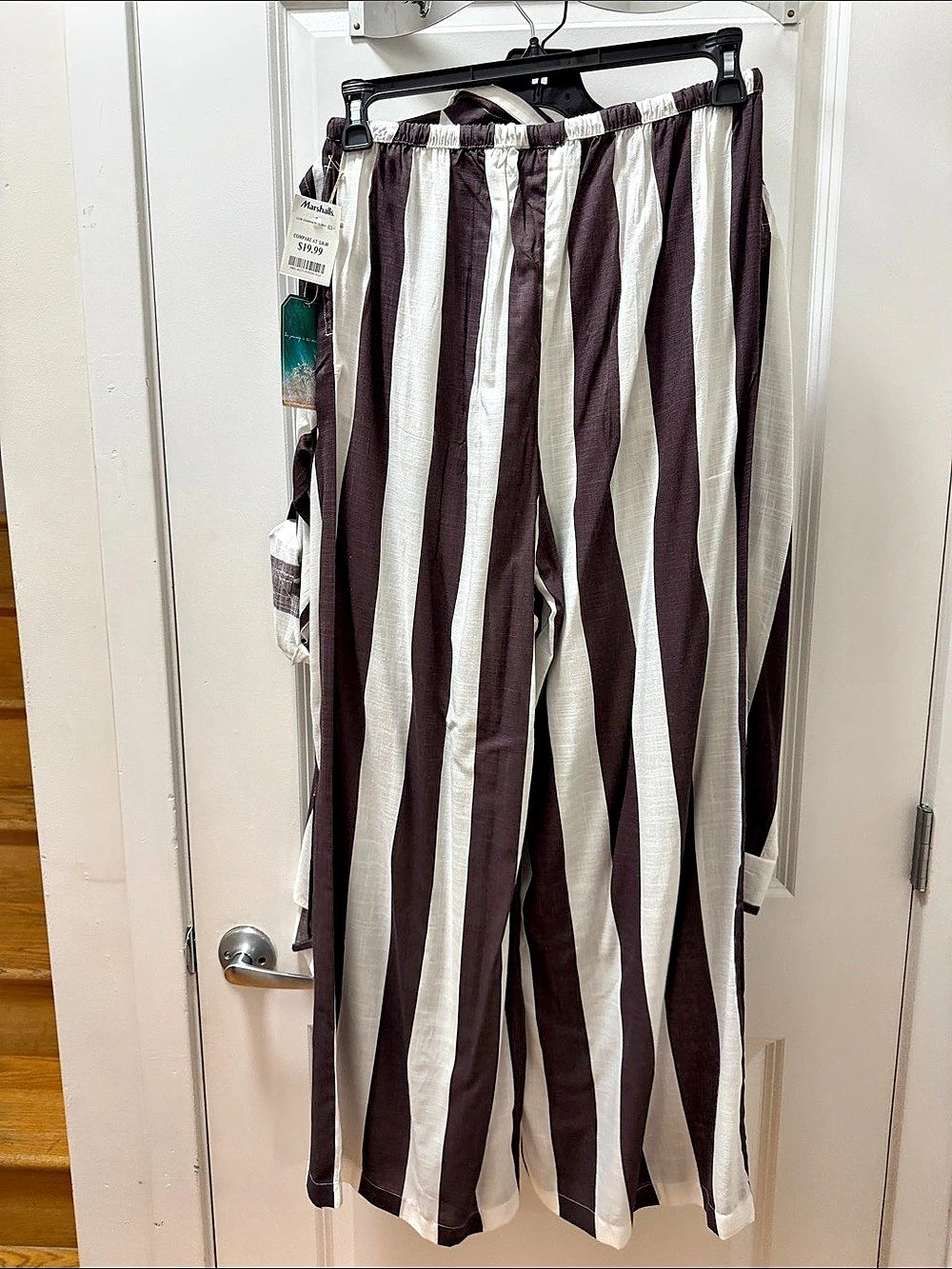 True Destinations Brown & White Striped Wide Leg Set NWT - Picture 6 of 6